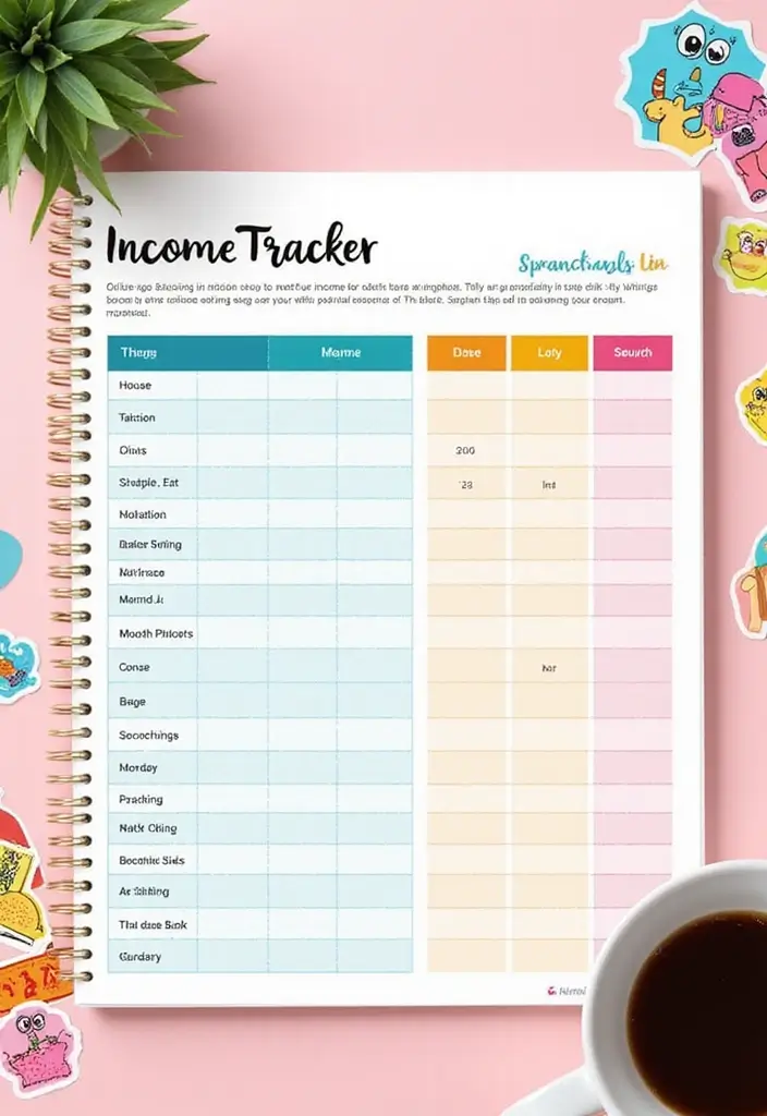 25 Budgeting Notebook Ideas to Organize Your Money - 2. Income Tracker