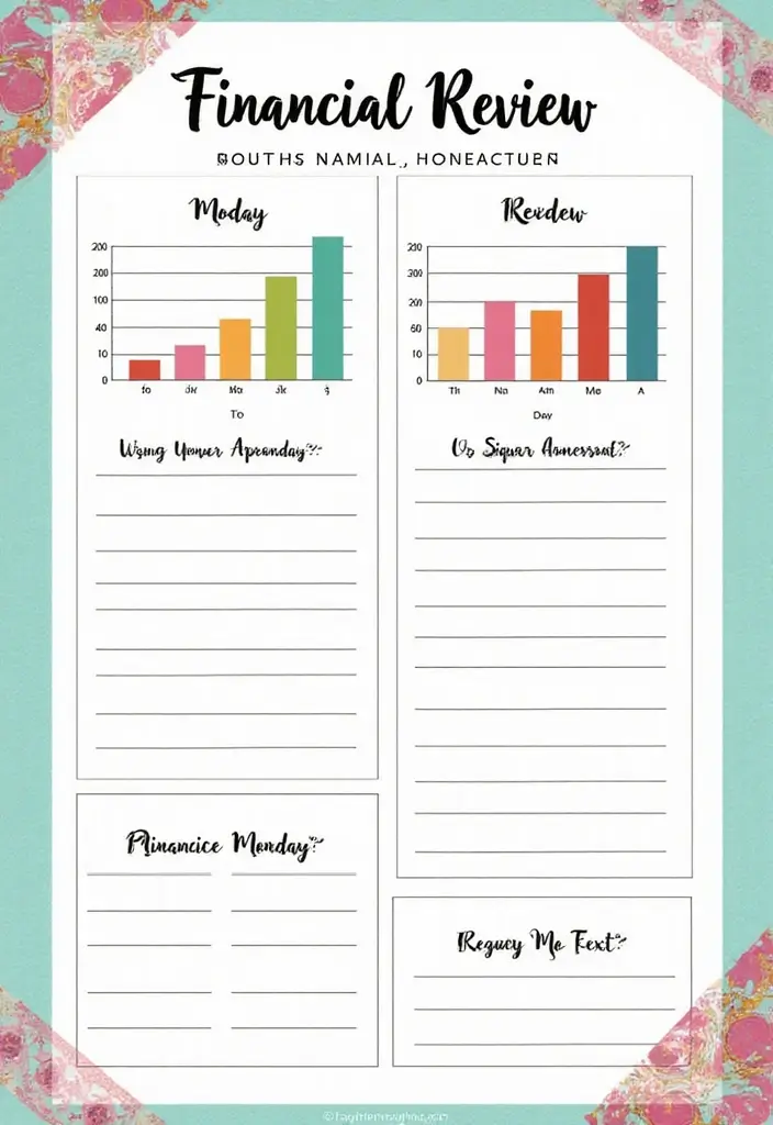 25 Budgeting Notebook Ideas to Organize Your Money - 9. Financial Review Templates