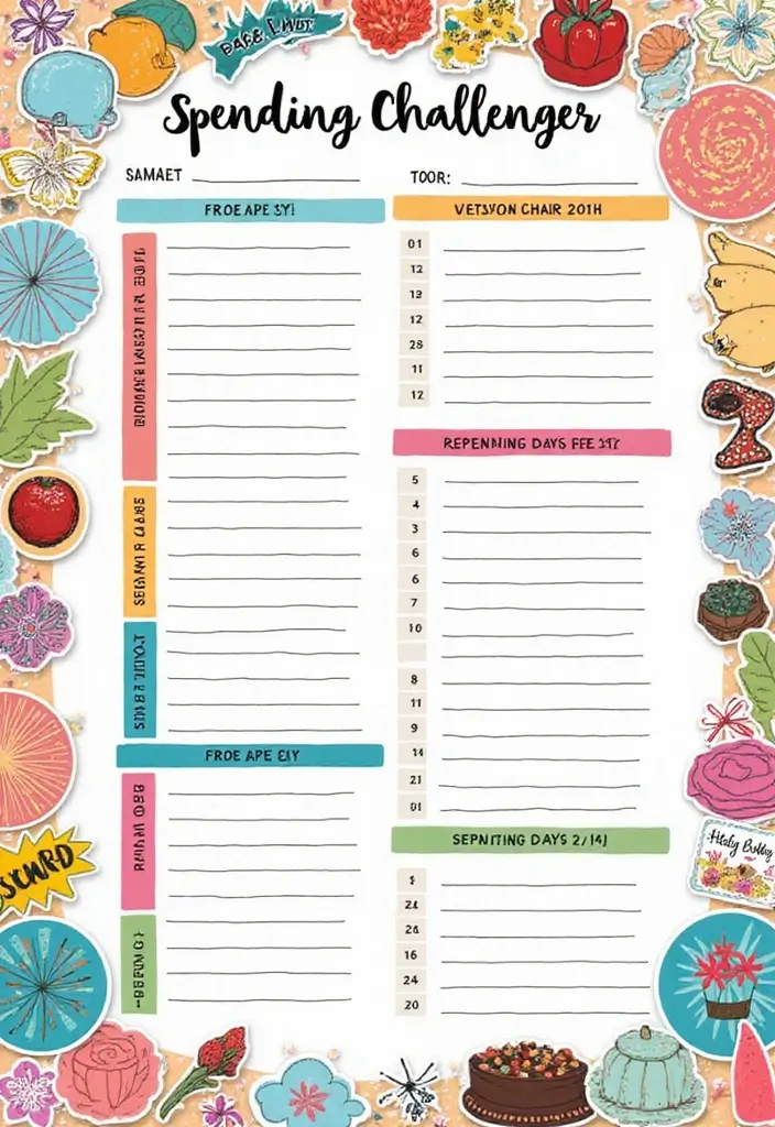25 Budgeting Notebook Ideas to Organize Your Money - 15. Spending Challenge Log