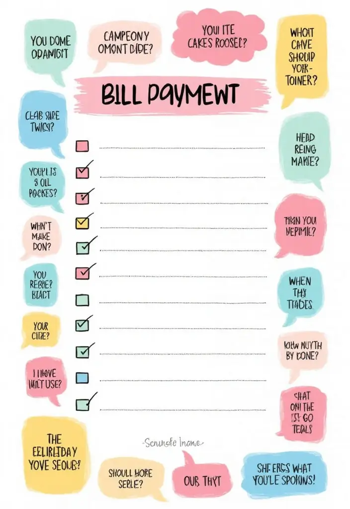 25 Budgeting Notebook Ideas to Organize Your Money - 3. Bill Payment Checklist