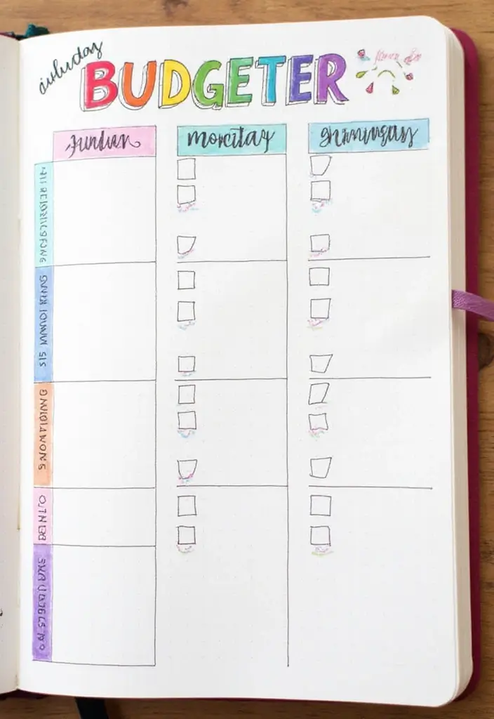 25 Saving Money Bullet Journal Ideas to Stay on Track - 1. Monthly Budget Tracker