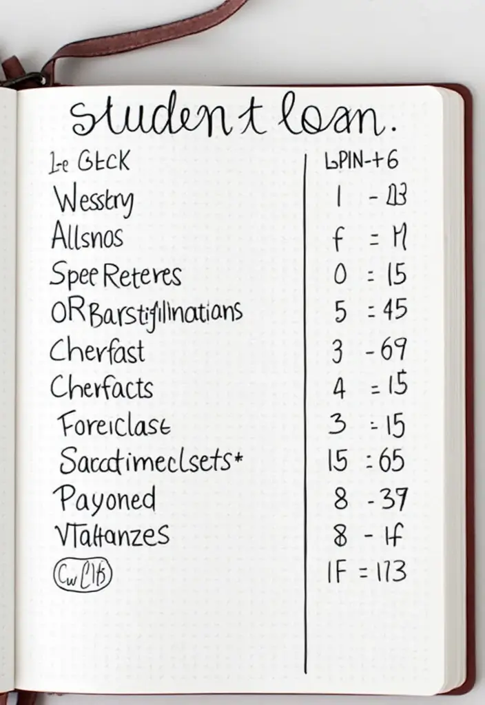 25 Saving Money Bullet Journal Ideas to Stay on Track - 17. Student Loan Tracker