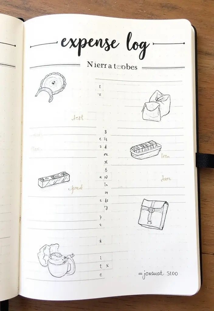 25 Saving Money Bullet Journal Ideas to Stay on Track - 2. Expense Log