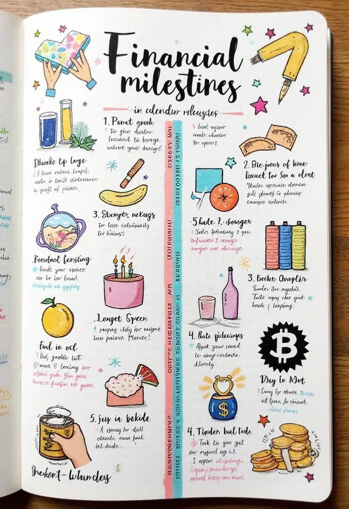 25 Saving Money Bullet Journal Ideas to Stay on Track - 22. Financial Milestones