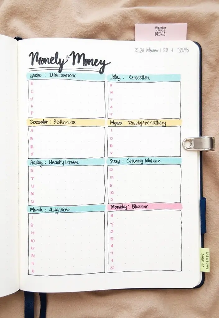 25 Saving Money Bullet Journal Ideas to Stay on Track - 23. Weekly Money Management