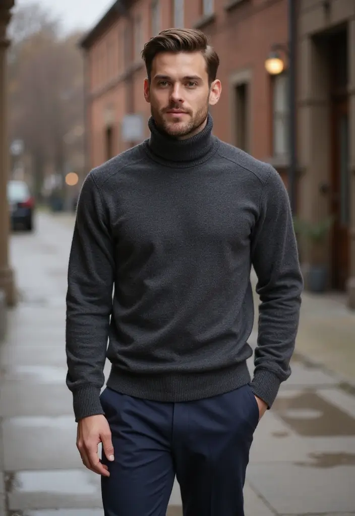 25 Trendy Finance Bro Outfit Ideas to Try - 3. The Iconic Turtleneck Look