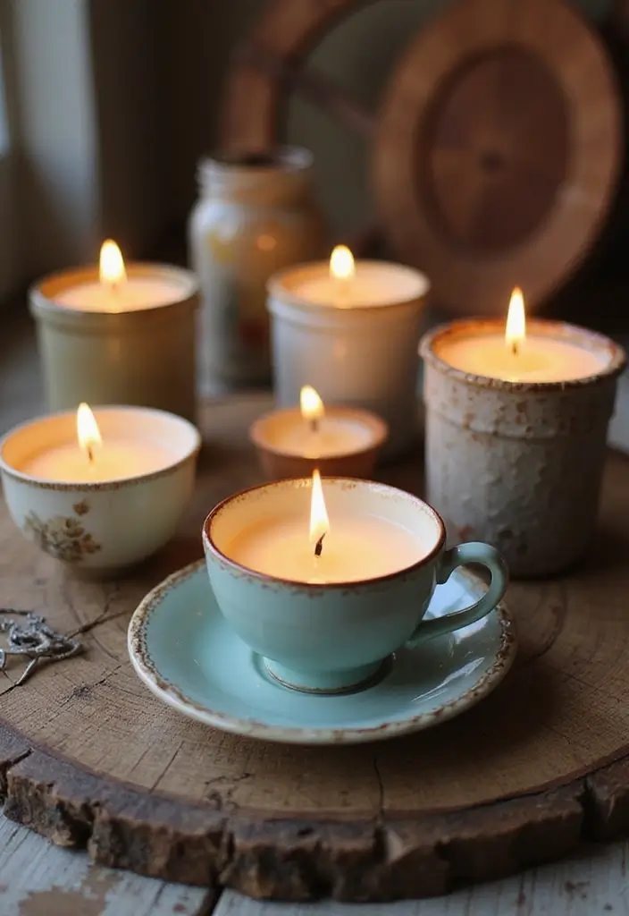 27 Candle Business Ideas That Sell Fast - 4. Upcycled Candle Containers