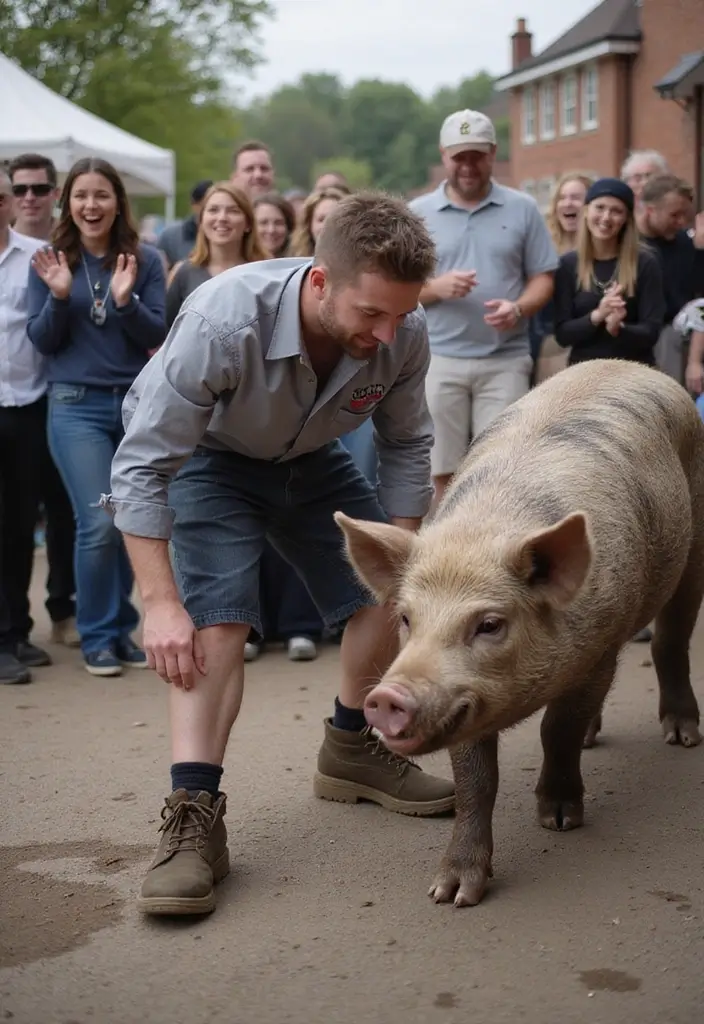 27 Easy Fundraising Ideas That Attract Donors - 22. Kiss a Pig Contest