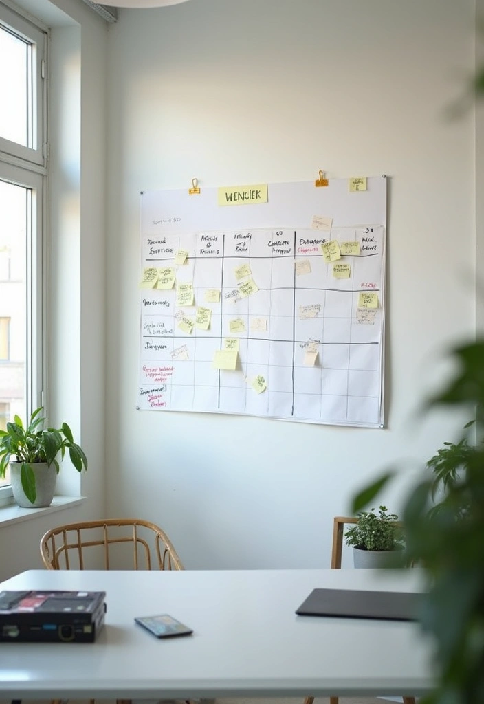 27 Small Business Office Ideas for Productivity - 15. Weekly Planning Area