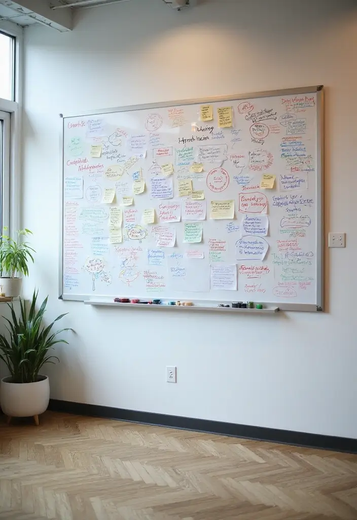 27 Small Business Office Ideas for Productivity - 25. Whiteboard Wall