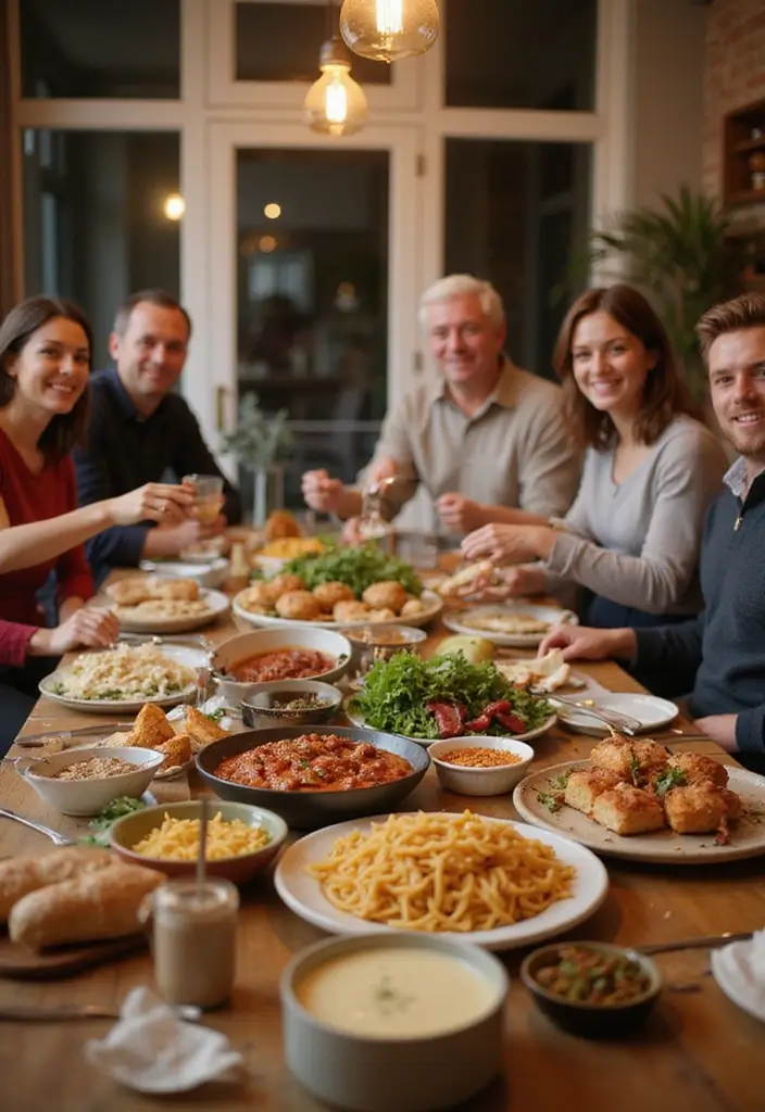 30+ Frugal Living Tips to Save More Every Month - 12. Family Potluck Nights